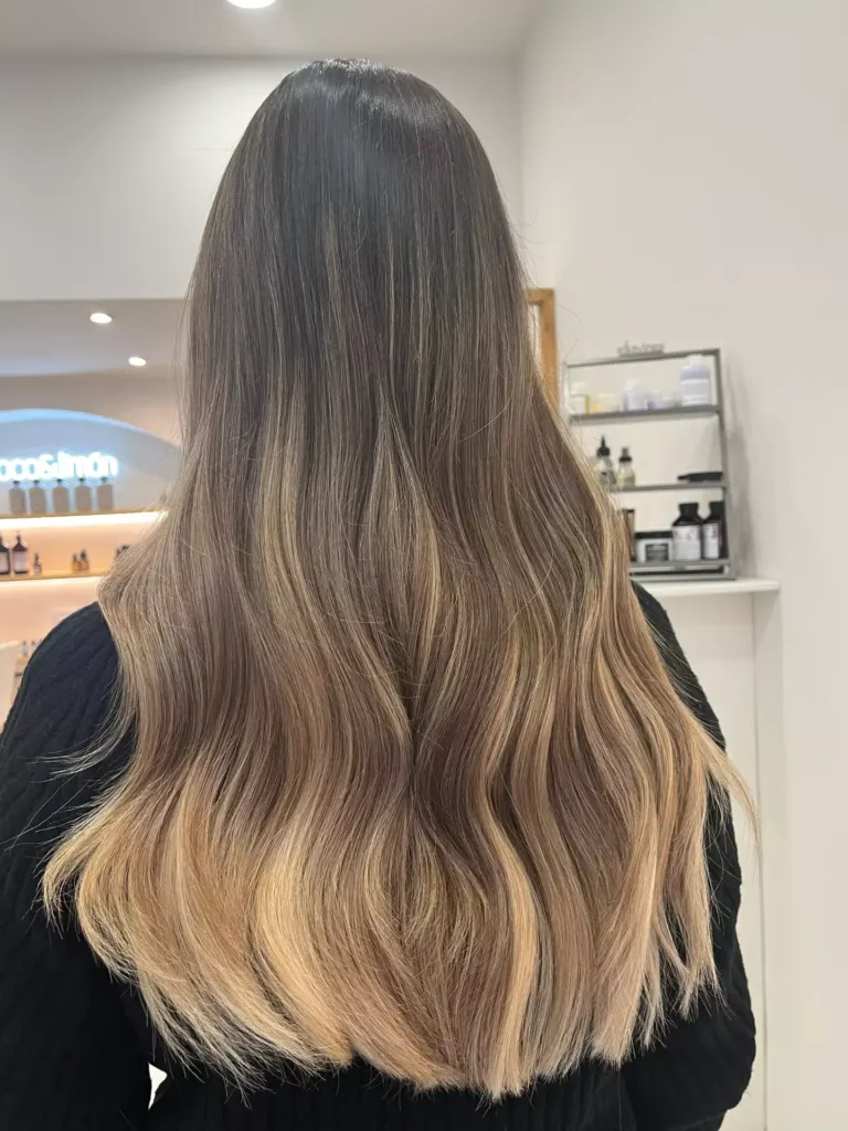 Melena de mujer con mechas rubias